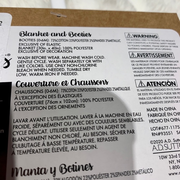 1st Christmas 2 pc Set Blanket and booties - Picture 4 of 4